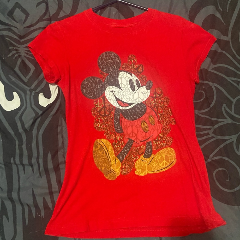 Disney Red Mickey Mouse womens tee